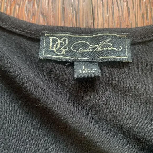 DG2 by Diane Gilman XS Navy Blue Chambray Tank Top Layer Sleeveless - Picture 6 of 10